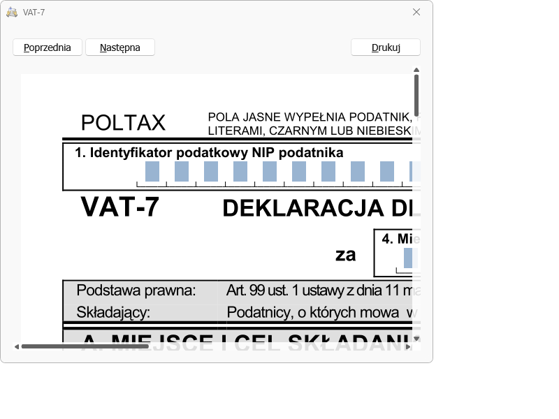 Deklaracja VAT-7 - Faktura VAT 2027