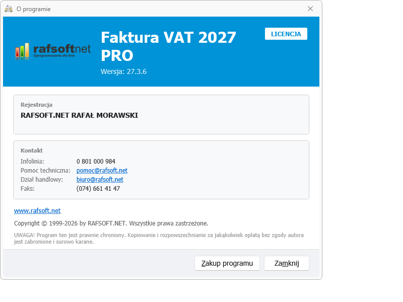 O programie - Faktura VAT 2027