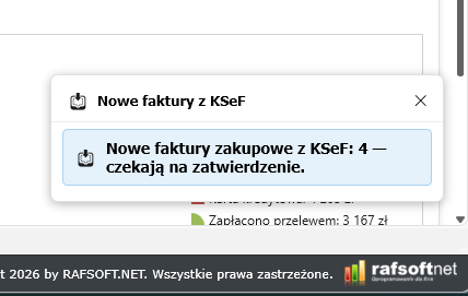 Powiadomienie o nowych fakturach zakupowych z KSeF