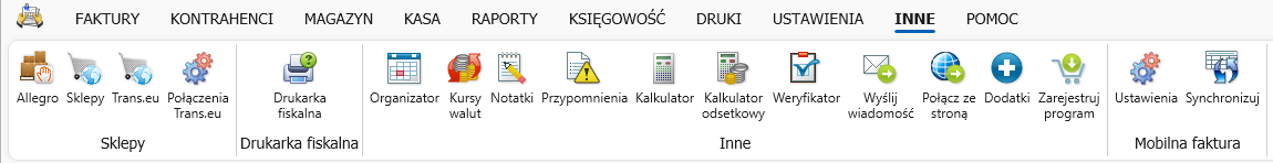 Zakładka INNE