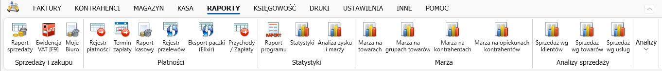 Zakładka RAPORTY