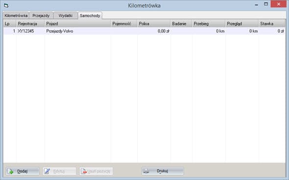 Kilometrówka - Program do faktur offline