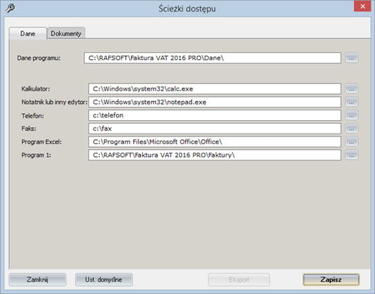 Podstawowe - Konfiguracja programu - Wezwanie do zapłaty