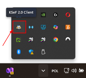 KSeF Client — ikona w zasobniku systemowym (system tray)