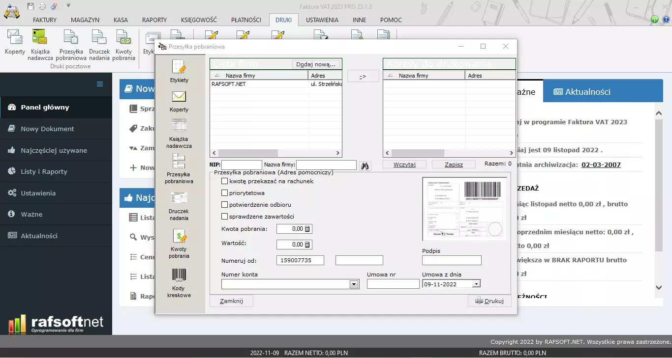 Cash-on-delivery parcel