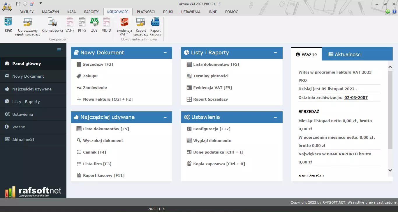 Accounting – tab view