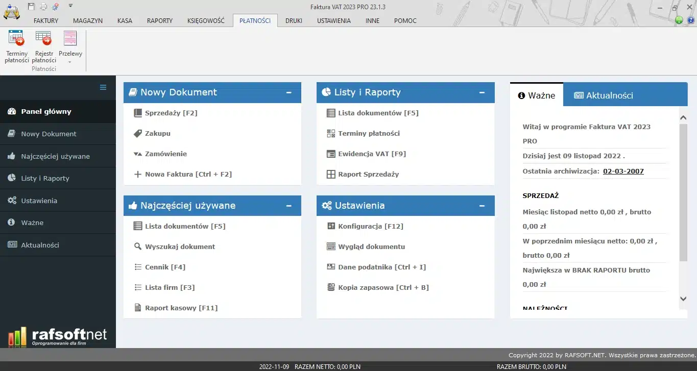 Payments – tab view