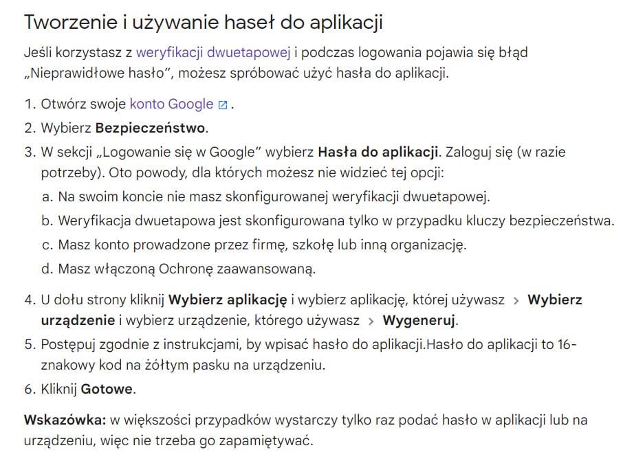 Tworzenie i używanie haseł