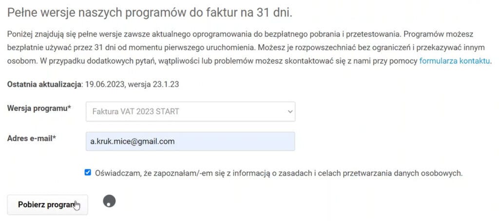 Pelne wersje naszych programow do faktur