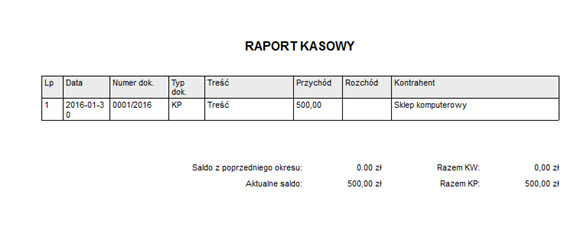 Księgowość - Dokumentacja firmowa - Raport kasowy - Faktura vat program