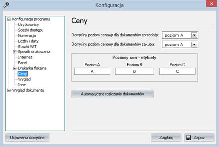 Podstawowe - Konfiguracja programu - Faktury vat oprogramowanie