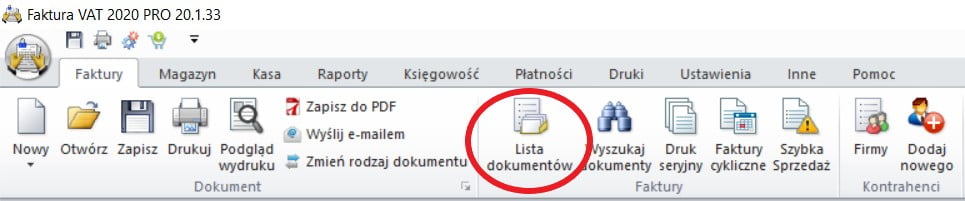 lista dokumentów