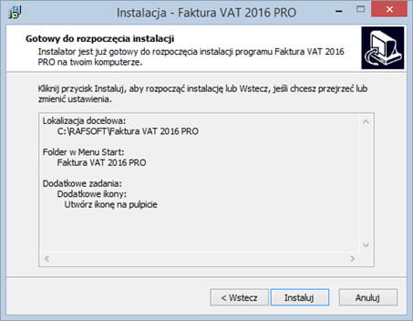 Instalacja - Program wystawianie faktur