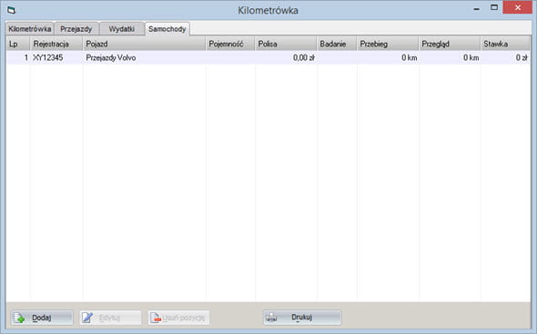Kilometrówka - Program do faktur offline