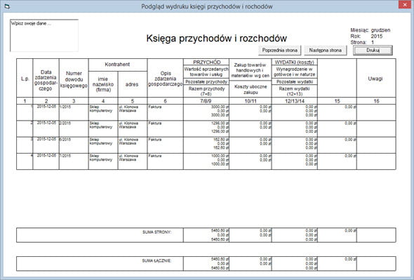 Księga przychodów i rozchodów - Najlepszy program do faktur
