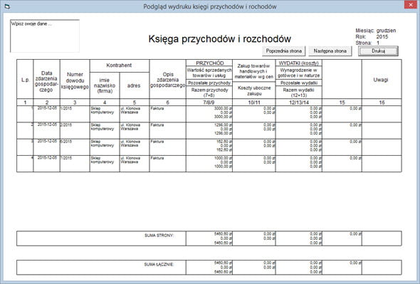 Księga przychodów i rozchodów - Najlepszy program do faktur