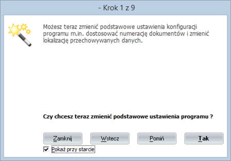 Kreator ustawień początkowych - Program fakturowania