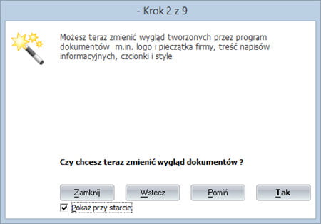 Kreator ustawień początkowych - Oprogramowanie do faktur