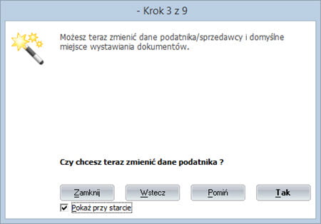 Kreator ustawień początkowych - Program fakturowania