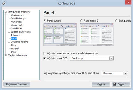 Podstawowe - Konfiguracja programu - Program faktura vat